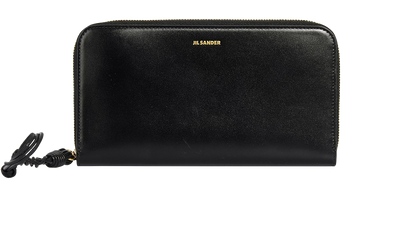Jil Sander Zip Around Braided Continental Wallet, front view